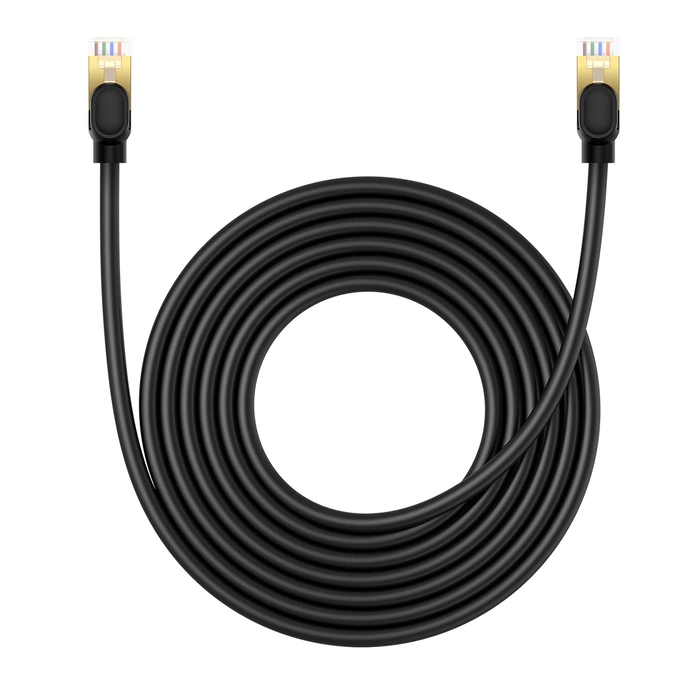 Kabel sieciowy kat. 8 Baseus Ethernet RJ45, 40Gbps, 5m (czarny)