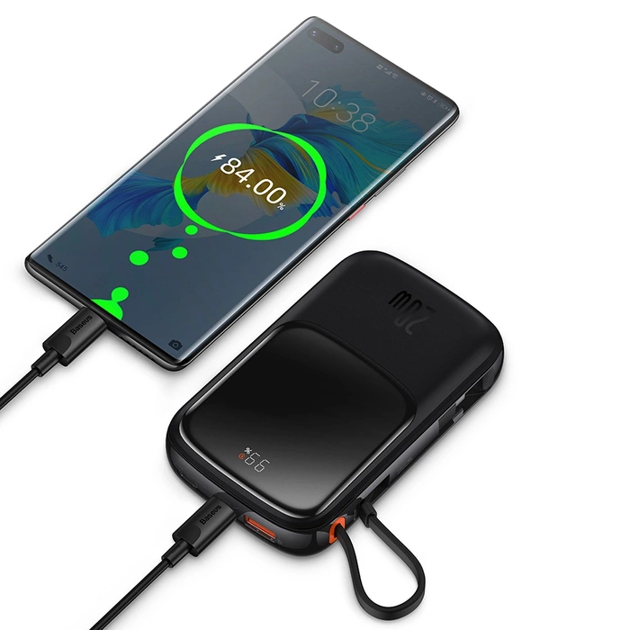 [RETURNED ITEM] Powerbanka 10000mAh 20W Baseus Qpow Pro Overseas Edition + kabel USB C 3A – černý