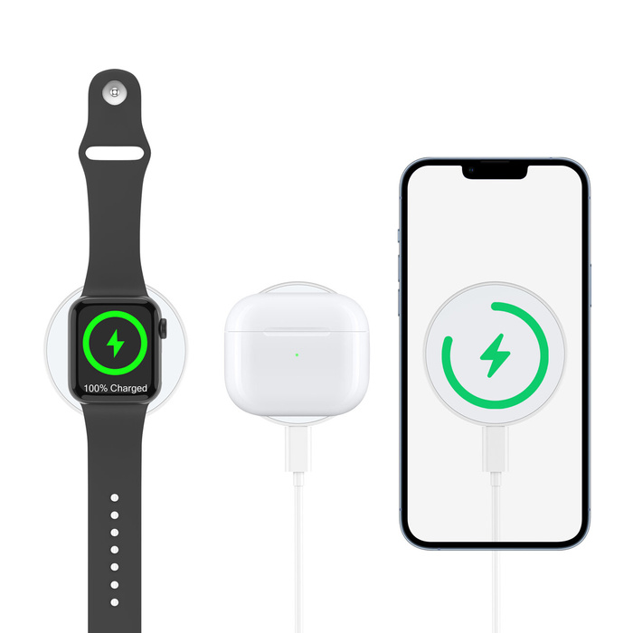 Cargador inductivo MagSafe Choetech T603-F con soporte - blanco