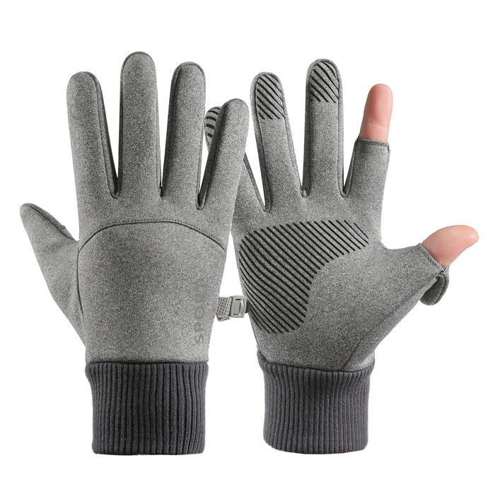 Guantes deportivos para teléfono con aislamiento para hombre - gris