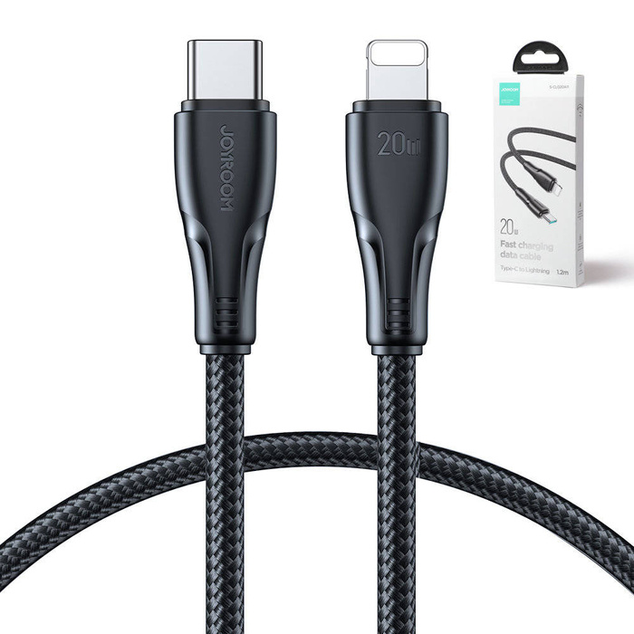 Joyroom USB C - Cable Lightning 20W Surpass Series para carga rápida y transferencia de datos 1,2 m negro (S-CL020A11)