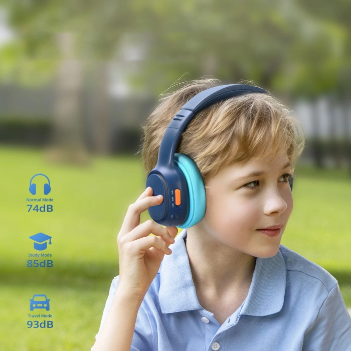 Tronsmart KH03 Wireless Headphones with ANC, for Kids, Safe - Blue
