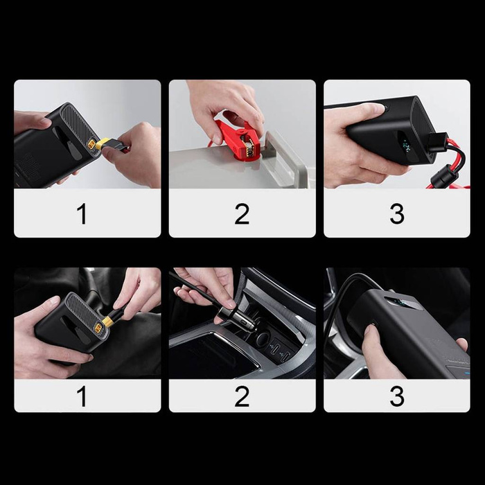 Inversor de corriente para coche Baseus 150W 12V / 500W 220V (enchufe EU y CN) negro (CGNB000101)