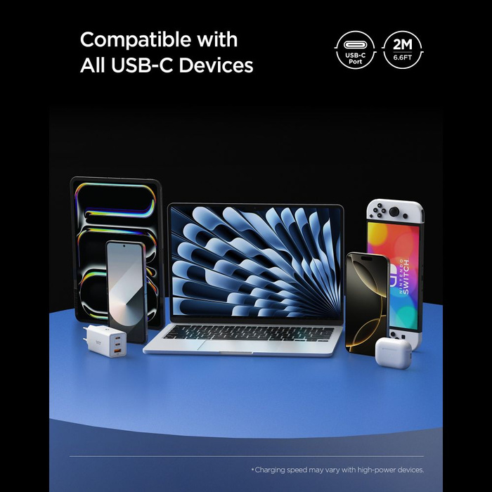 Spigen EB10020CC ESSENTIAL TYPE-C CABLE 100W 200CM BLANC