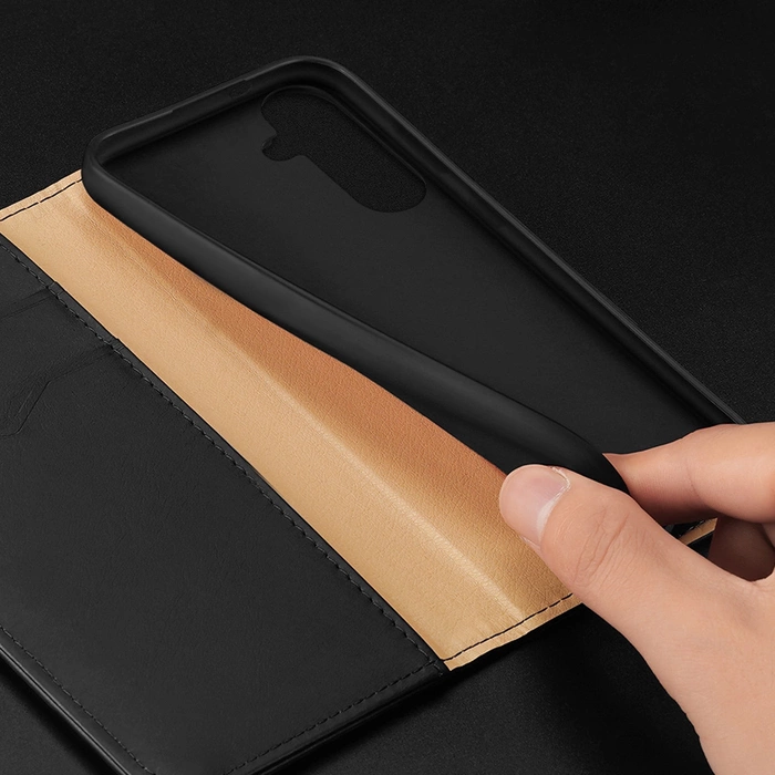 Dux Ducis Hivo Hülle mit Klappe und RFID-Blocker für Samsung Galaxy S24+ – Schwarz
