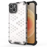 Coque nid d'abeille pour iPhone 14 Plus coque hybride blindée transparente