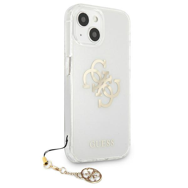 Puzdro GUESS Apple iPhone 13 Mini 4G Gold Charms Collection Clear Hardcase