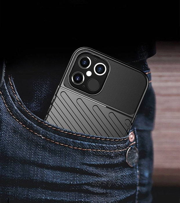 Cover corazzata flessibile Thunder Case per iPhone 12 Pro Max blu