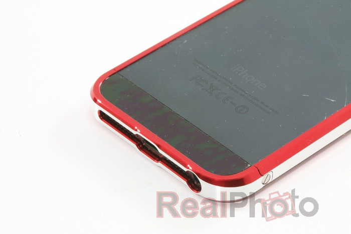 Coque LJY Sword 5+ iPhone 5 5S SE Aluminium Bumper Frame RED