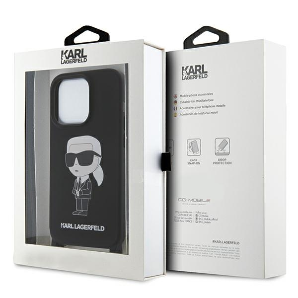Funda Karl Lagerfeld KLHCP15LSCBSKNK iPhone 15 Pro 6.1" durocase negro/negro Crossbody Silicona Ikonik Case