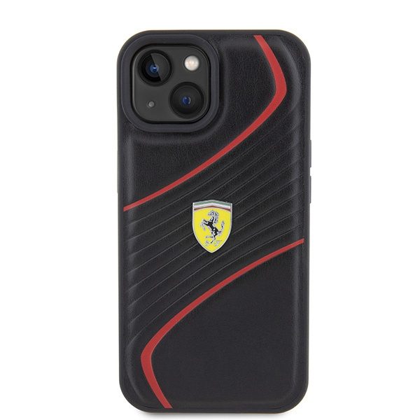 Case Ferrari FEHCP15SPTWK iPhone 15 6.1" black/black hardcase Twist Metal Logo Case