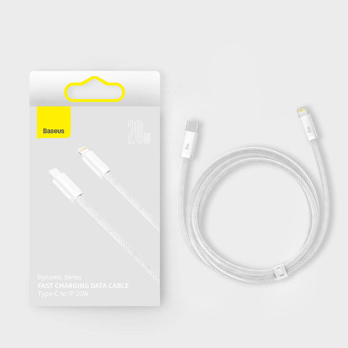 Baseus Dynamic Series Cavo dati di ricarica rapida USB tipo C - Lightning Power Delivery 20 W 1 m bianco (CALD000002)