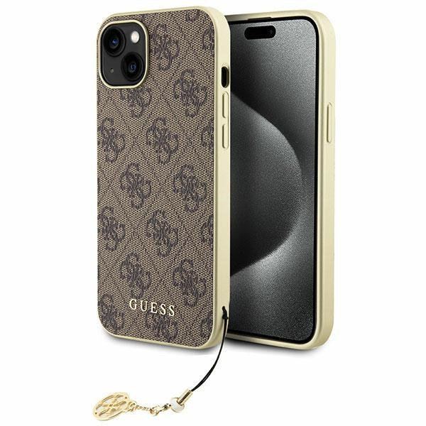Guess GUHCP15SGF4GBR iPhone 15 6.1" marron/marron durcase 4G Charms Collection