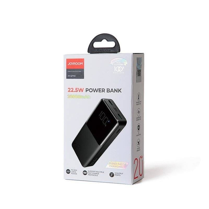 Joyroom Powerbank 22.5W 20000mAh PD QC3.0 AFC schwarz (JR-QP192)