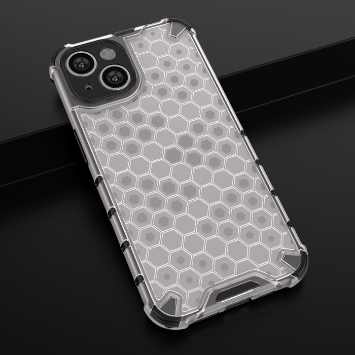 Obal Honeycomb Obal iPhone 14 Plus Armoured Hybrid Cover Transparentní Case
