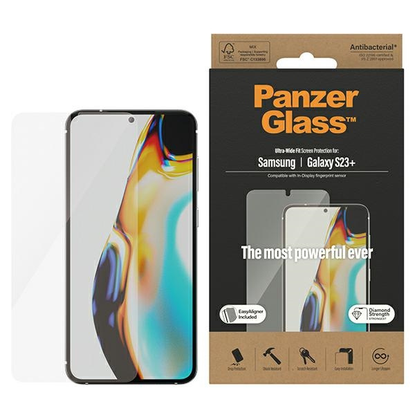 PanzerGlass Ultra-Wide Fit Sam S23 Plus S916 Screen Protection 7316 s aplikátorem