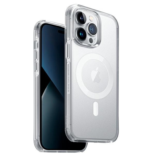 Custodia Uniq Combat iPhone 14 Pro 6.1" Magclick Ricarica trasparente/tortora satinata trasparente
