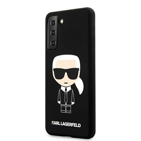 Coque KARL LAGERFELD Samsung Galaxy S21 Plus Silicone Iconique KLHCS21MSLFKBK Étui rigide noir