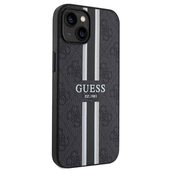 Etui Guess GUHMP15SP4RPSK iPhone 15 / 14 / 13 6.1" czarny/black hardcase 4G Printed Stripes MagSafe Case