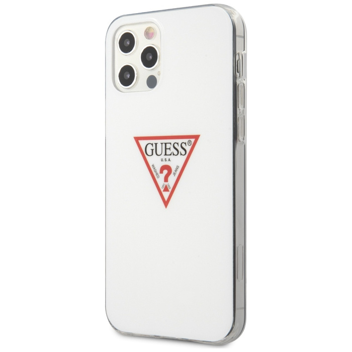 Case GUESS Apple iPhone 12 12 Pro Triangle Collection White Hardcase