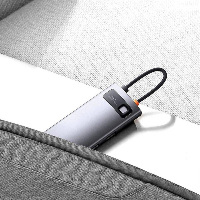 Baseus Metal Gleam Series HUB 4 in 1 Docking station USB tipo C - 3 x USB 3.2 Gen. 1 / RJ45 (WKWG070113)