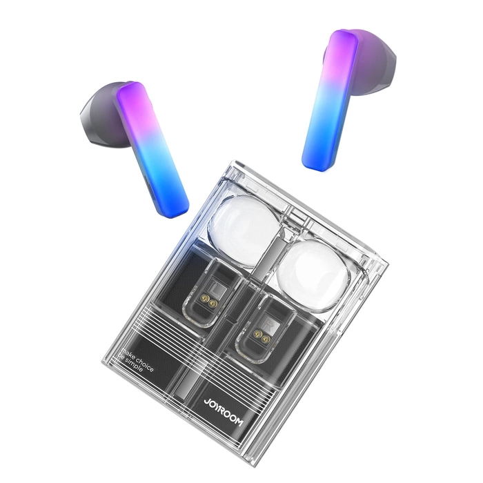 Cuffie wireless TWS Joyroom JR-TC1 IceLens Series con luci LED - nere