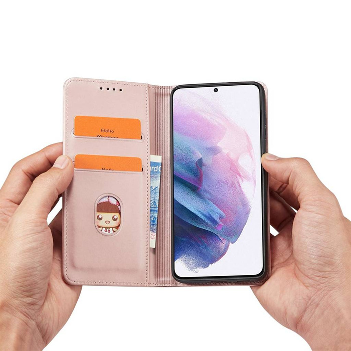 Pouzdro na magnetickou kartu pro Samsung Galaxy S22 + (S22 Plus) Pouch Wallet Card Holder Pink