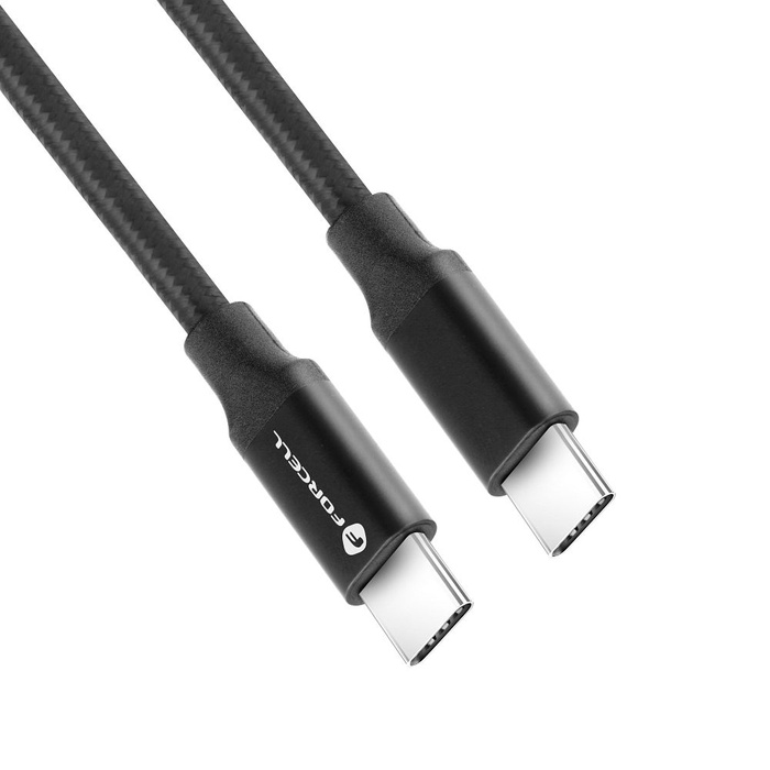 FORCELL cable Type C to Type C QC4.0 5A/20V PD100W E-mark / 4K / Thunderbolt / 20Gbit/s C391 1m 1m black