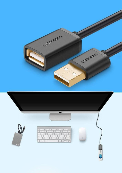 Ugreen Kabeladapter USB (weiblich) - USB (männlich) 2m schwarz (10316)