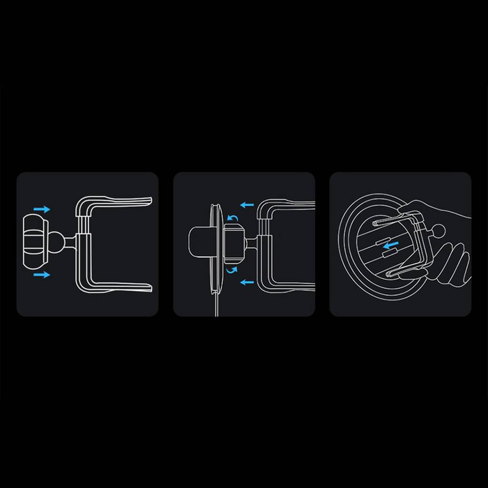 Baseus Metal AgeⅡ support gravité pour bouches d'aération rondes de voiture gris foncé (SUJS030013)