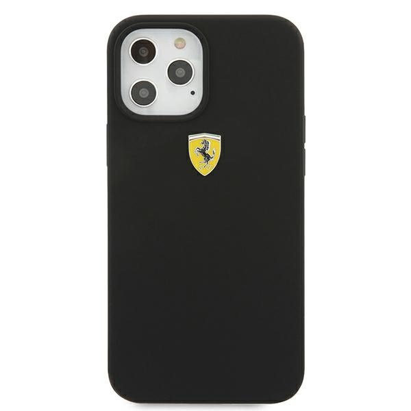 Puzdro Ferrari Apple iPhone 12 Pro Max On Track Silikónové čierne puzdro