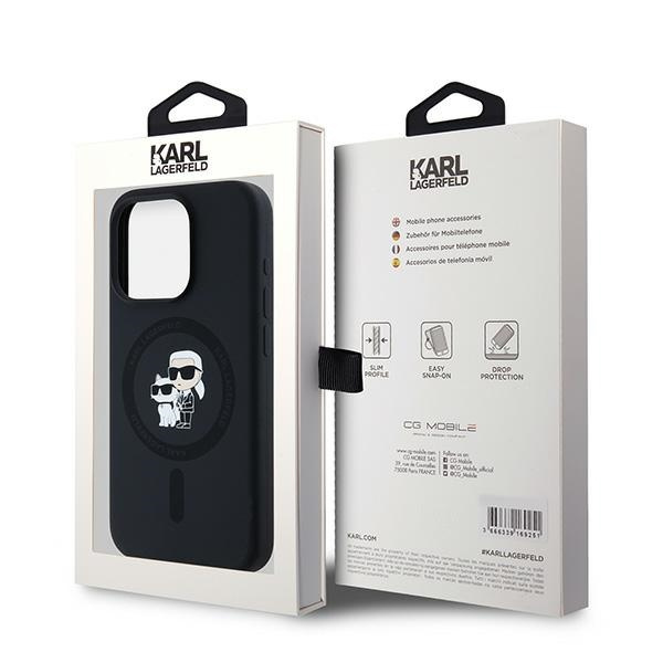 Etui Karl Lagerfeld KLHMP15LSCMKCRHK iPhone 15 Pro 6.1" czarny/black hardcase Silicone Karl & Choupette MagSafe
