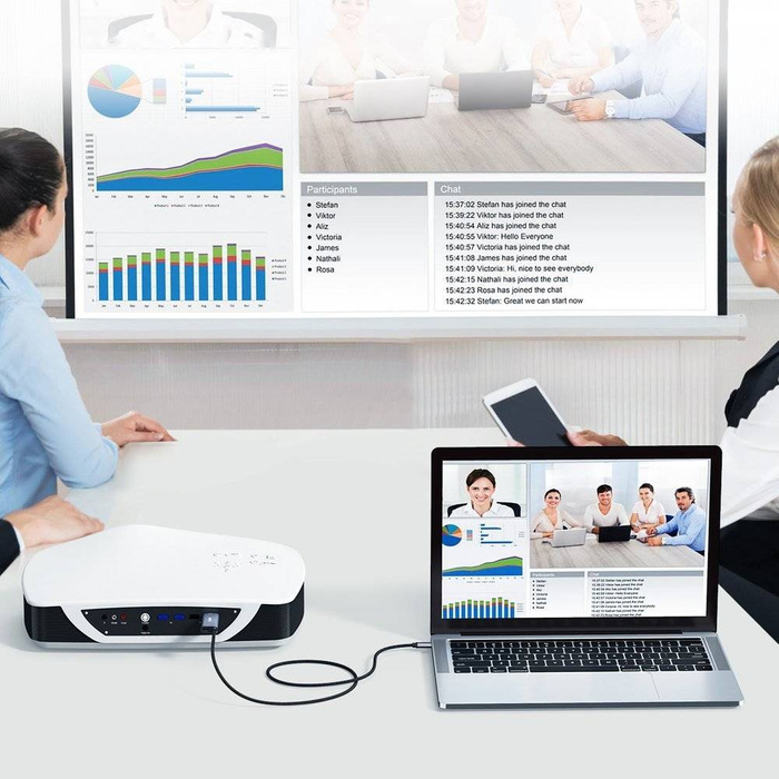 Choetech adapter USB Type C to HDMI 4K + USB Type C PD for MacBook / PC 1.8m gray (XCH-M18GY)