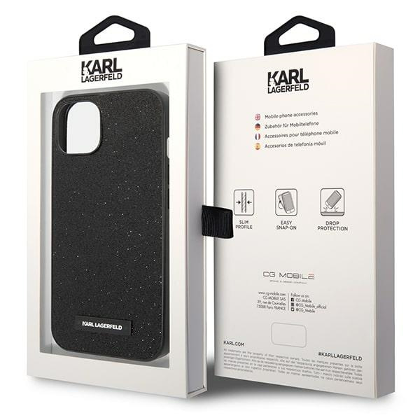 Karl Lagerfeld KLHCP14MG2ELK iPhone 14 Plus 6,7" hartcase schwarz/schwarz Glitter Plaque Logo