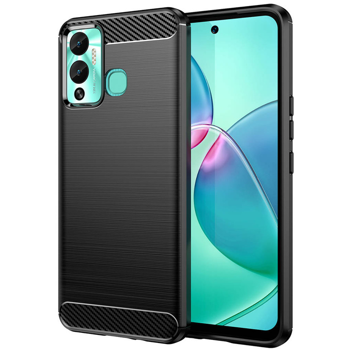Custodia Carbon Case per Infinix Hot 12 Play NFC / Hot 12 Play cover in carbonio flessibile in silicone nero