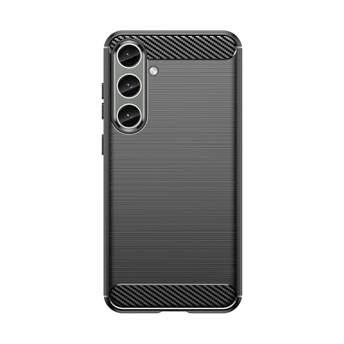 Pouzdro pro Carbon Case Samsung Galaxy S24+ flexibilní silikonový karbonový kryt - černý