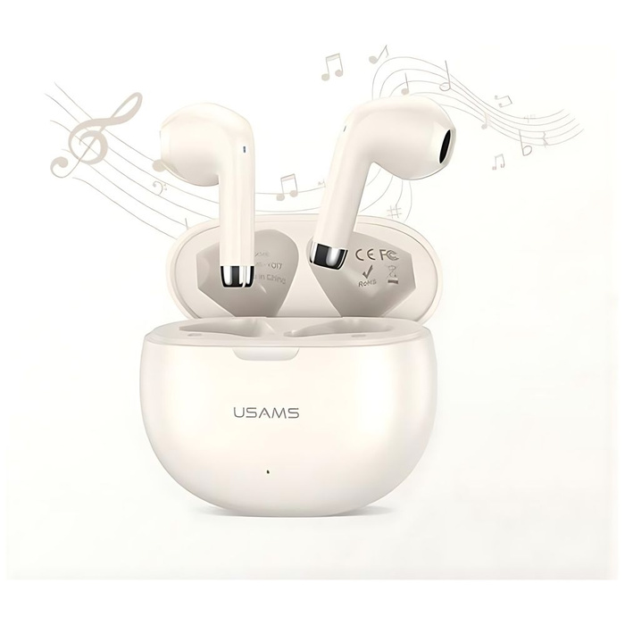 USAMS Słuchawki Bluetooth 5.3 TWS Rhymbo Series bezprzewodowe beżowy/beige BHUYO02 (US-YO17)