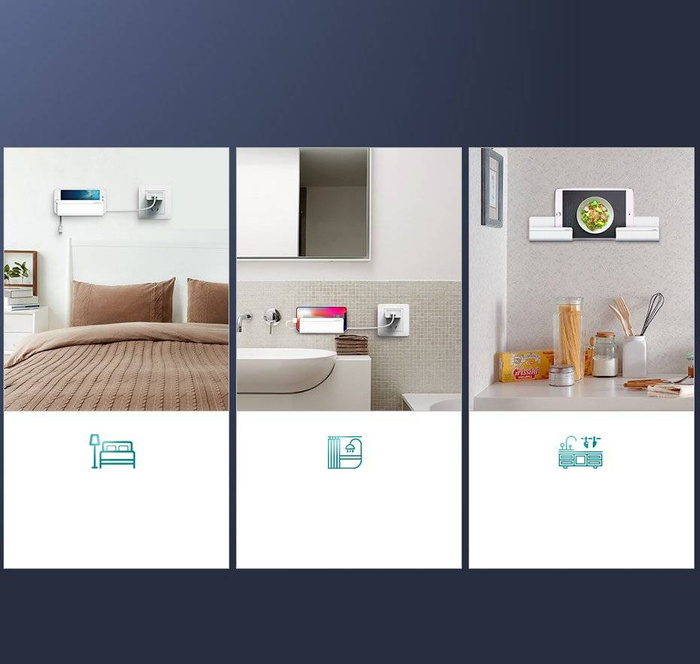 Ugreen nástěnný stojan na smartphone pro nabíjení bílý (30394)