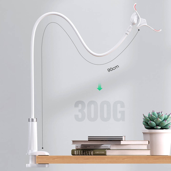Ugreen universal holder stand phone holder tablet (up to 12cm wide) tripod lazy holder with flexible arm white (30488 LP113)