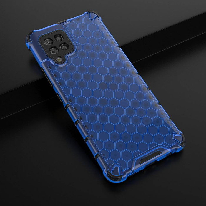 Pancéřový kryt Honeycomb pouzdro s gelovým rámečkem Samsung Galaxy A42 5G modrý