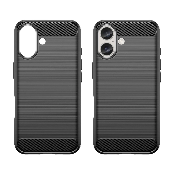 Carbon Case for iPhone 16 Plus Silicone Case - Black