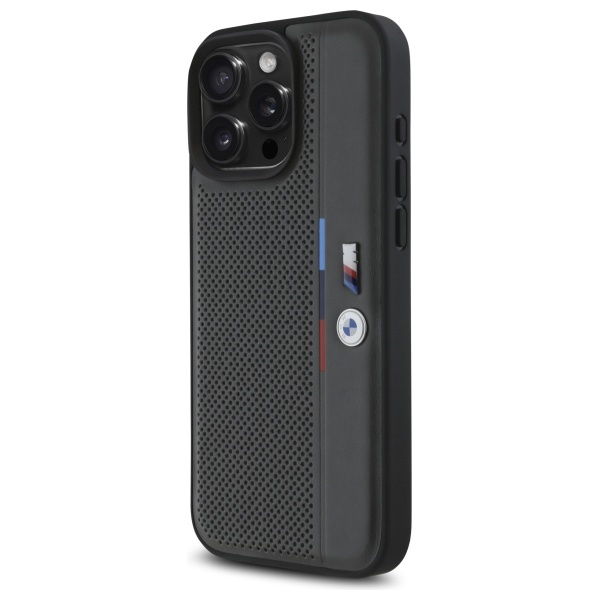 Cover BMW iPhone 16 Pro 6,3" antracite/antracite hardcase M Perforated Tricolor Detail Line