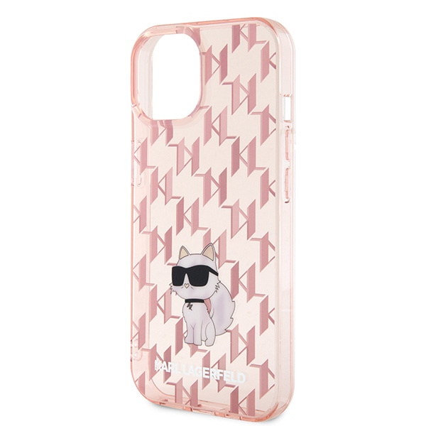 Etui Karl Lagerfeld KLHCP15SHNCMKLP iPhone 15 6.1" różowy/pink hardcase Monogram Choupette Case