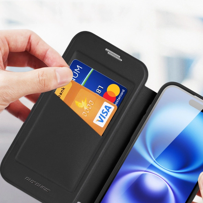 Dux Ducis Skin X Pro iPhone 17 Hülle mit Wallet, MagSafe kompatibel - Schwarz