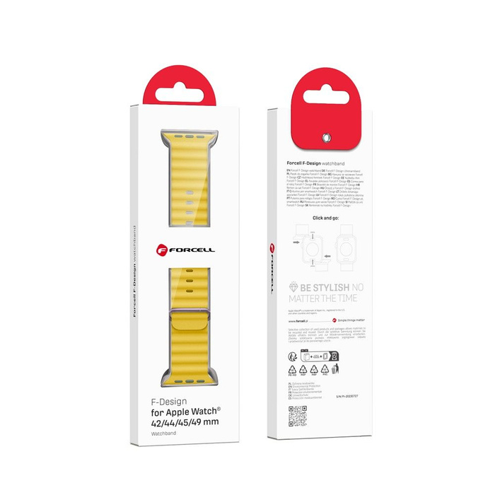 Pasek do Apple Watch Forcell F-Design FA12 dziurki silikon 38 / 40 / 41 mm zólty