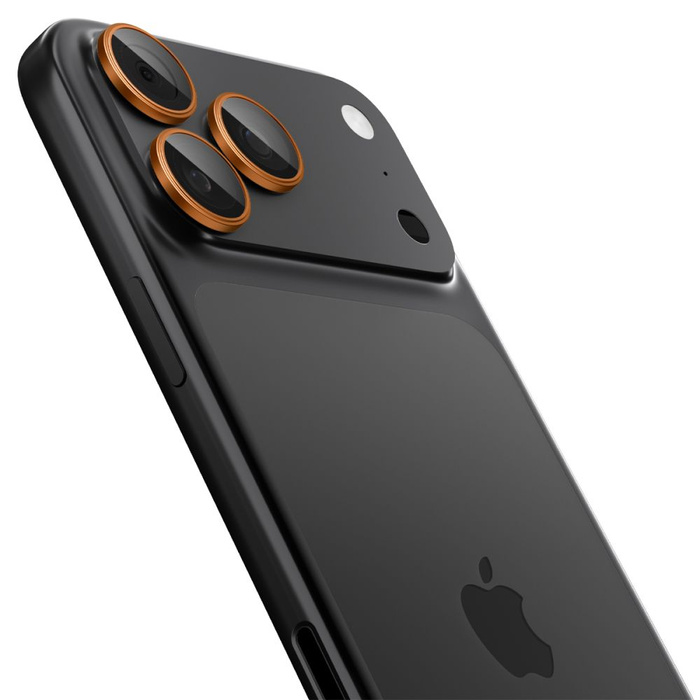 PROTECTEUR DE CAMÉRA Spigen OPTIK PRO GLAS.TR "EZ FIT" PROTECTEUR DE CAMÉRA 2-PACK IPhone 16 PRO / MAX / 17 PRO / MAX ORANGE