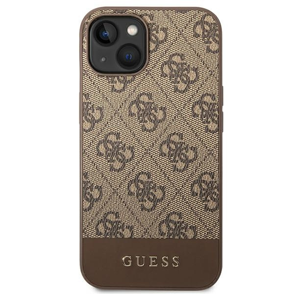 Hülle Guess iPhone 14 Plus 6,7" braun/braun hart case 4G Stripe Kollektion