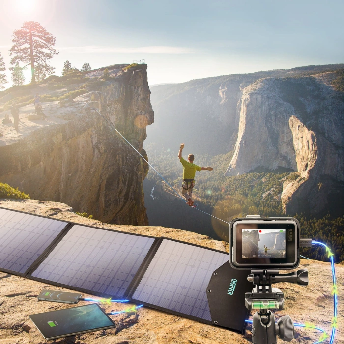 Ladergerät Choetech SC008 solar faltbar 120W DC / USB-C / 2x USB-A - schwarz