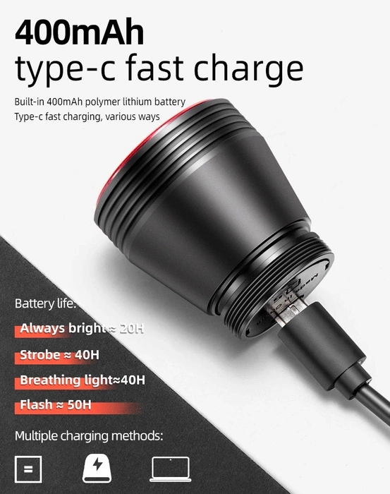 Rockbros Q5 Fahrradrücklicht mit intelligentem Stoppsystem – Schwarz