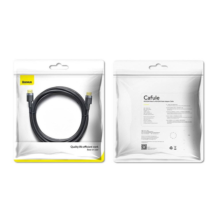Cavo Baseus Cafule Cavo HDMI 2.0 4K 60 Hz 3D 18 Gbps 2 m nero (CADKLF-F01)